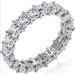 Full princess cut eternity cubic zirconia ring